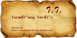 Tormássy Teréz névjegykártya